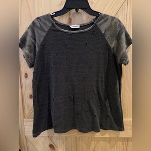 Adora brand distressed camo top